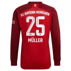 Camisola Bayern de Munique Thomas Muller 25 Equipamento Primeiro 2021-2022 Manga Comprida
